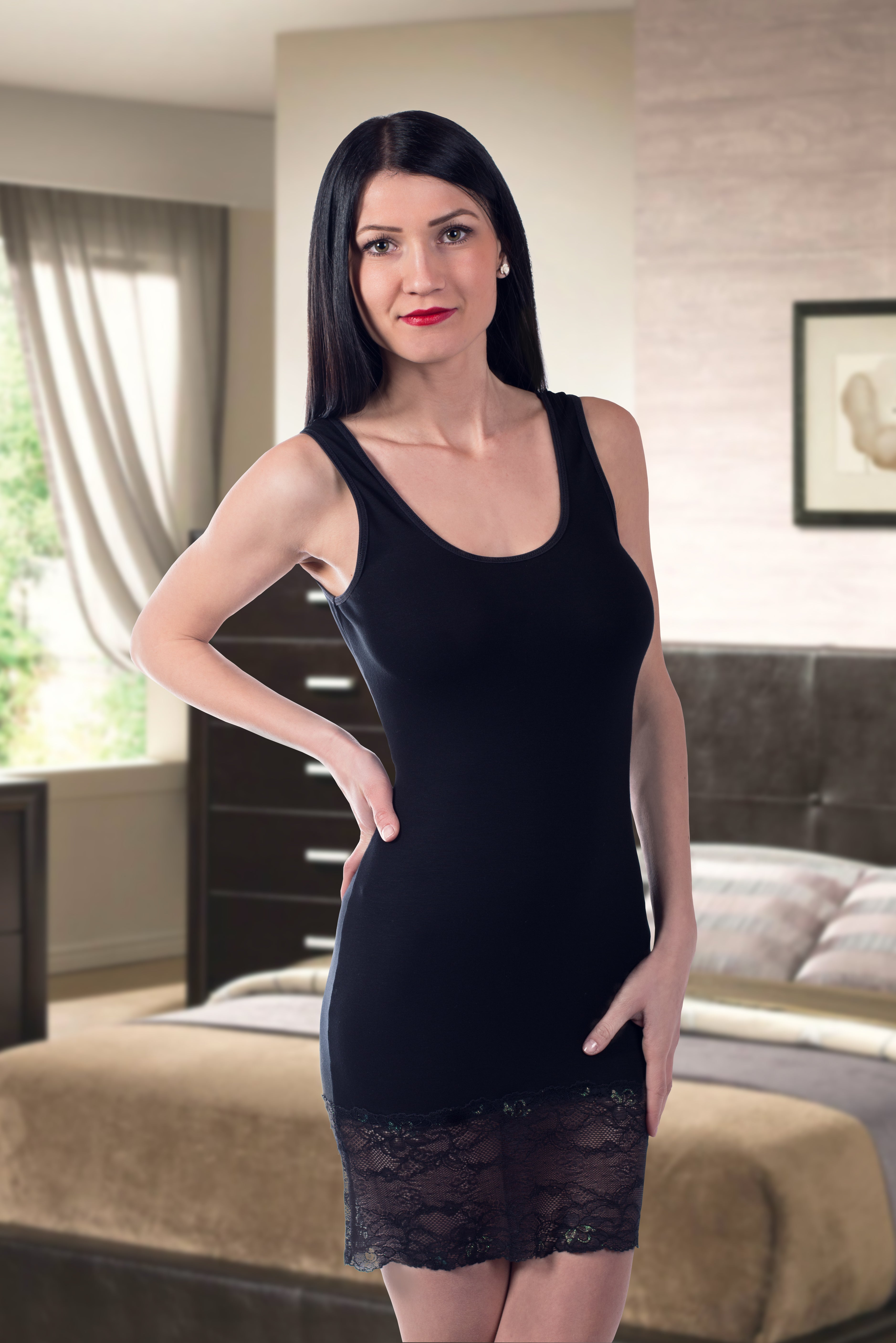 Bambus tunika ELORIA Long Lace